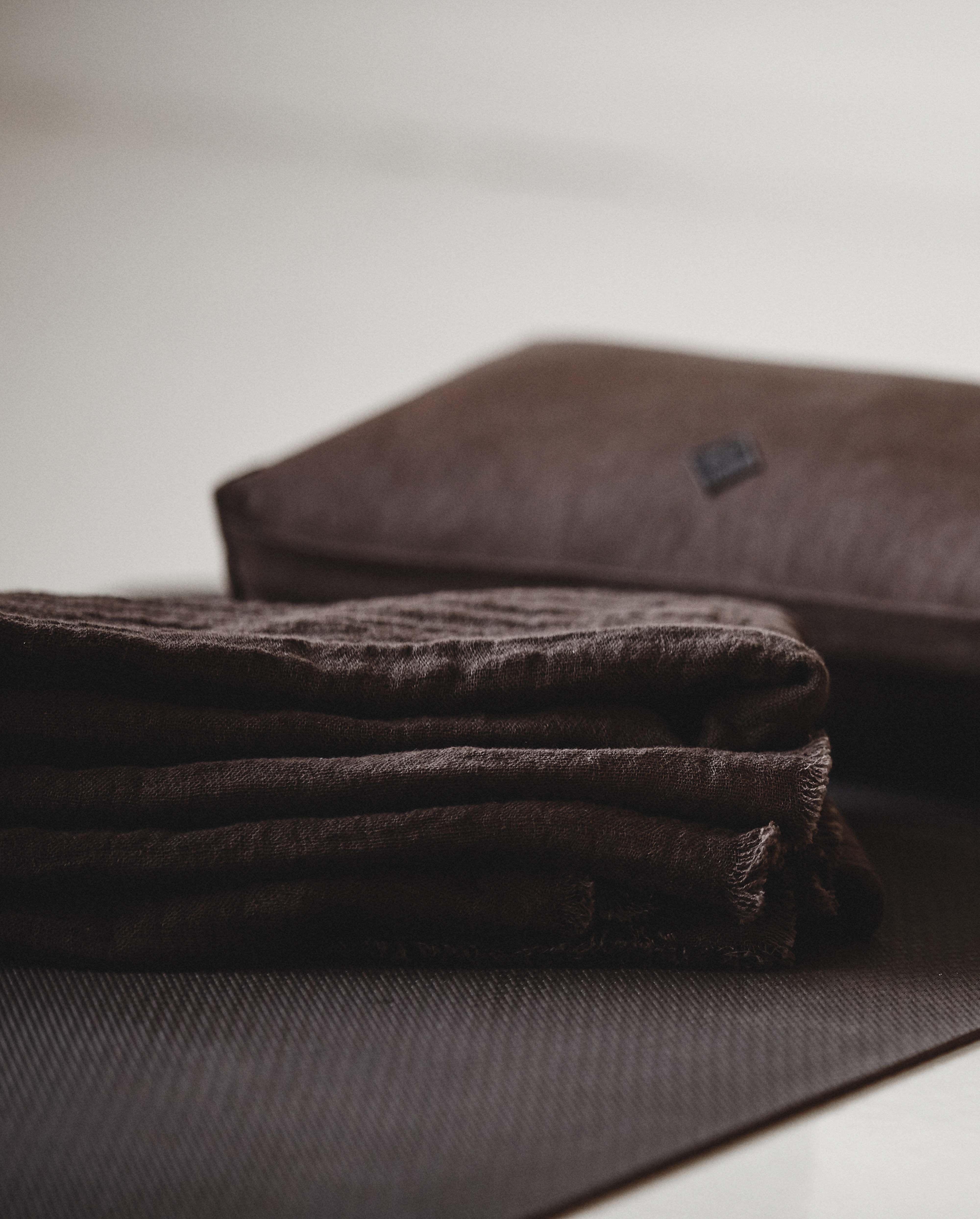 Cotton shawl/throw - choco