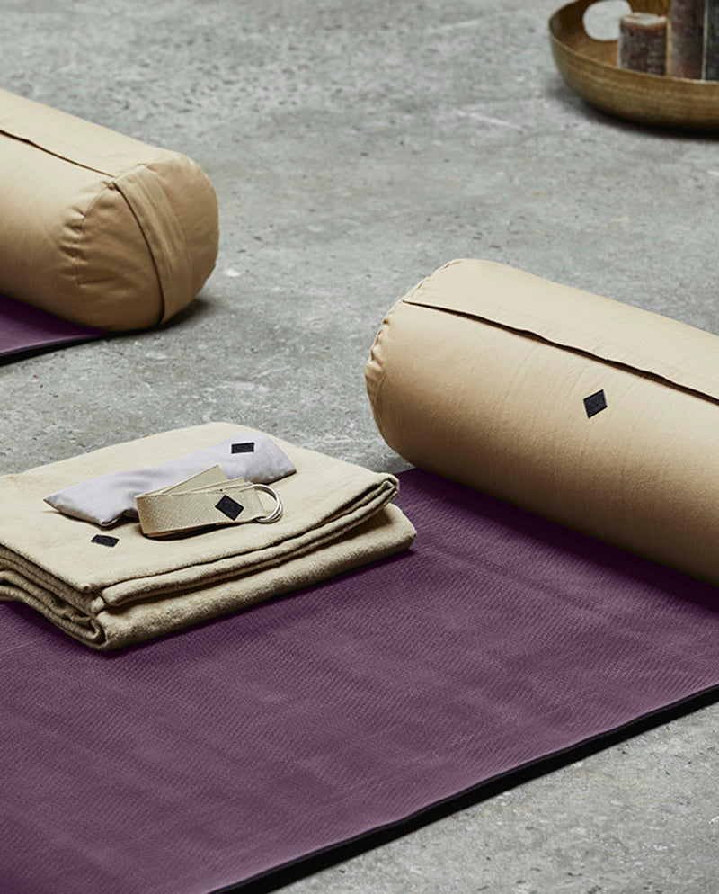 YOGA bolster, large, round, beige