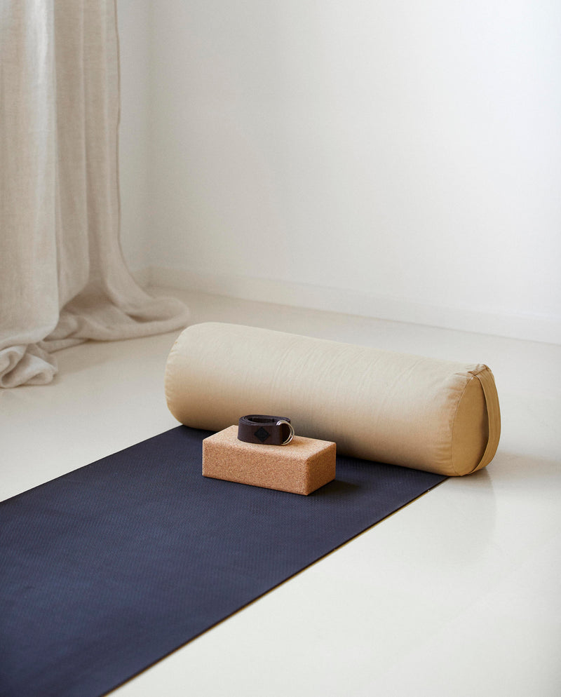 YOGA bolster, large, round, beige