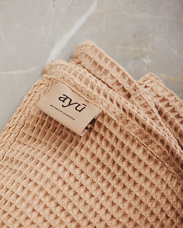 AYU Organic Waffle Towel – Vata Color for Softness, Balance, and Everyday Luxury